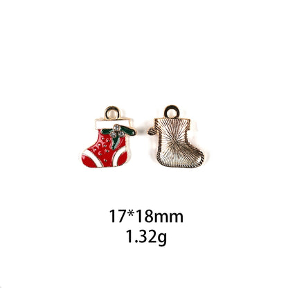 10 PCS/Package Zinc Alloy Christmas Tree Santa Claus Christmas Socks Pendant Jewelry Accessories