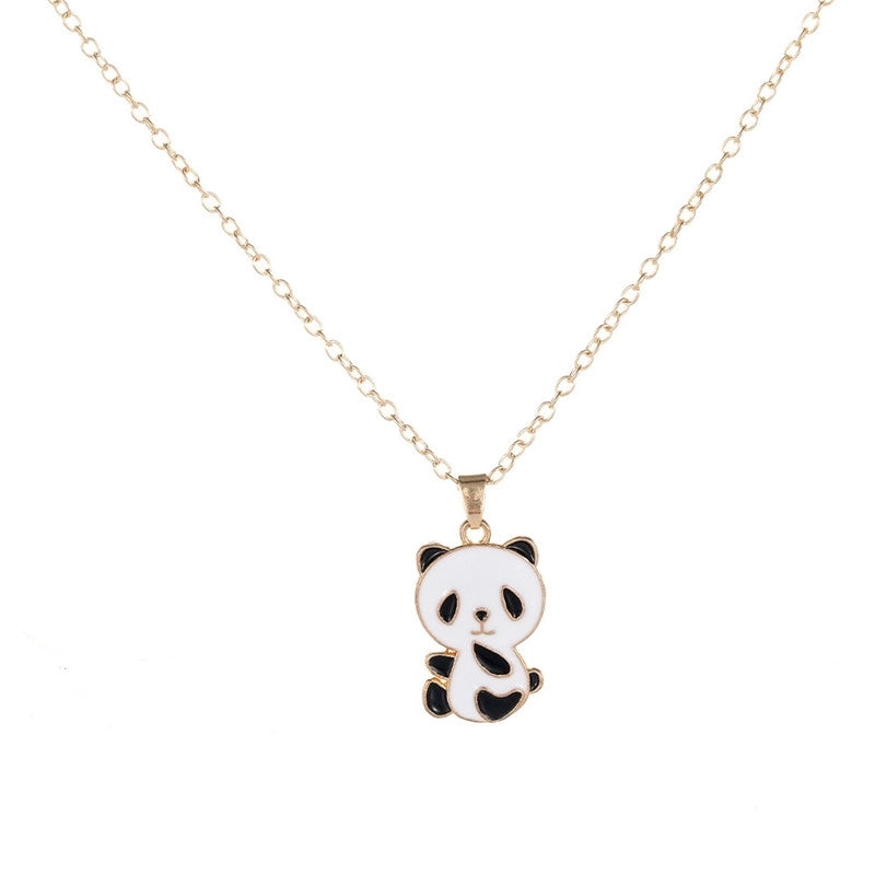 Cartoon Style Cute Panda K Gold Plated 201 Stainless Steel Zinc Alloy Pendant Necklace
