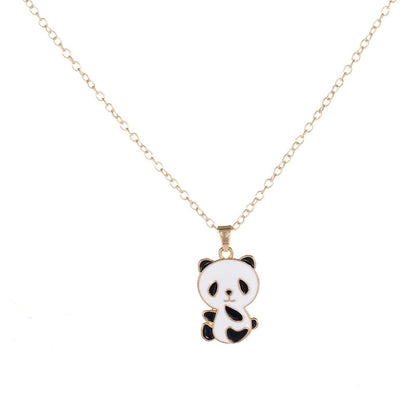 Cartoon Style Cute Panda K Gold Plated 201 Stainless Steel Zinc Alloy Pendant Necklace