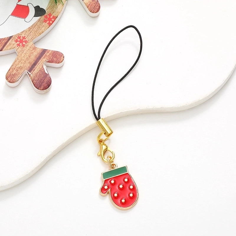 Cute Christmas Tree Snowman Snowflake Alloy Plating Christmas Bag Pendant Mobile Phone Chain