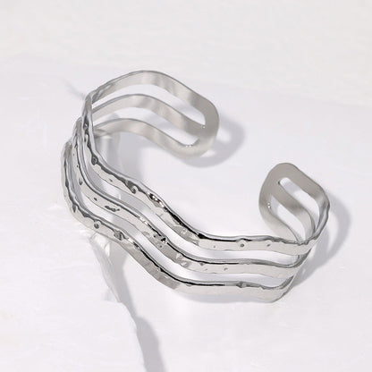 Stripe Stainless Steel Electroplating Bangles