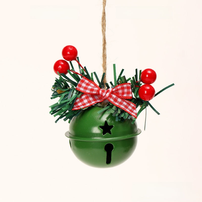 2 Pieces Christmas Iron Bell Ringable Pendant Christmas Tree Decoration Diy Accessories Props Window Christmas Outfit