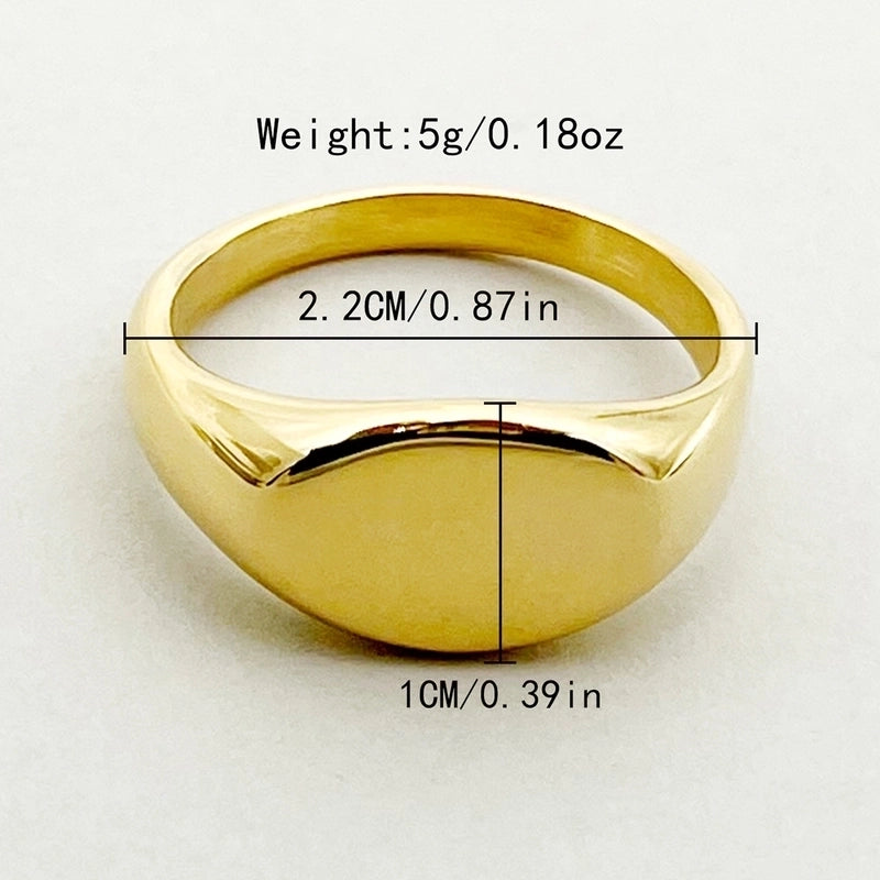 304 Stainless Steel 14K Gold Plated Minimalist Plating Geometric Rings