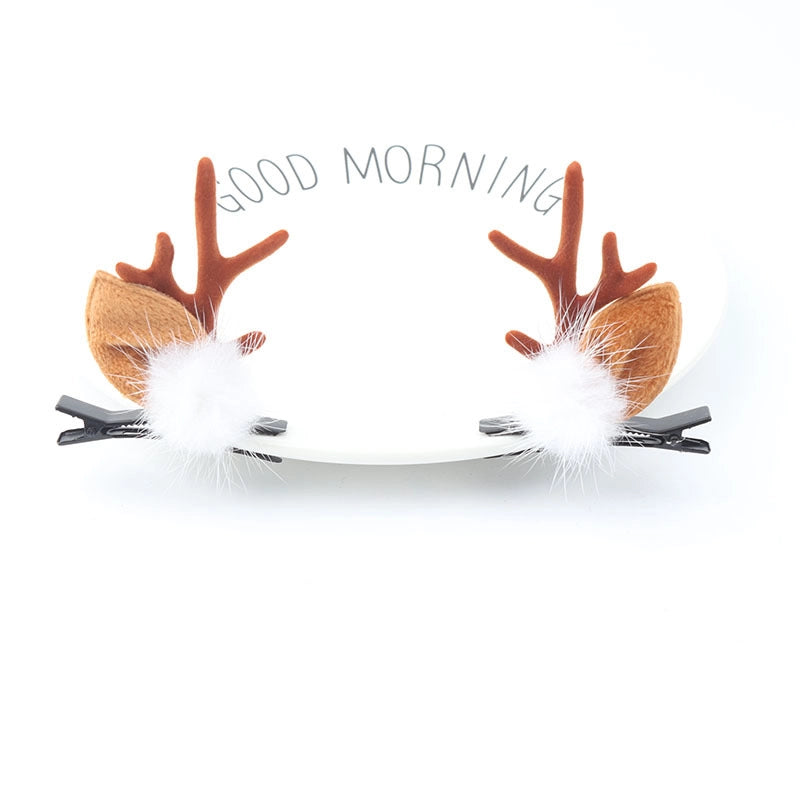 Christmas Cute Antlers Cloth Festival Hairpin