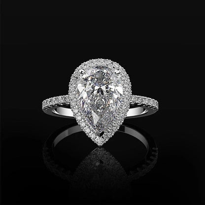 Creative Sparkling Drop-shaped Copper Zircon Wedding Ring Ladies Wedding Jewelry