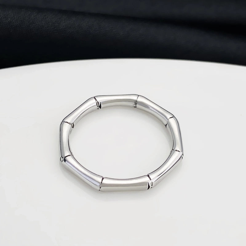 Minimalist Solid Color Stainless Steel No Inlay Gold Plated Plating Rings