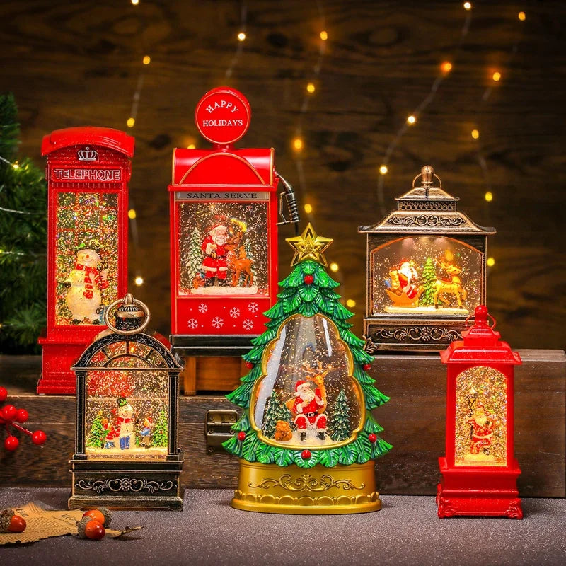 Christmas Cute Christmas Tree Santa Claus Snowman PC Party Festival Ornaments Led Lights Night Lights