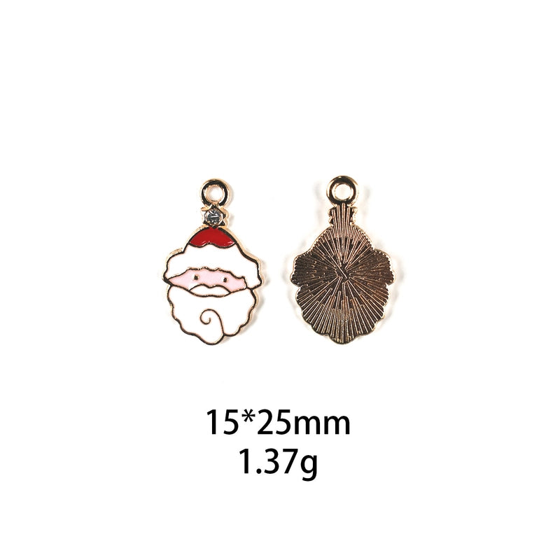 10 PCS/Package Zinc Alloy Christmas Tree Santa Claus Christmas Socks Pendant Jewelry Accessories