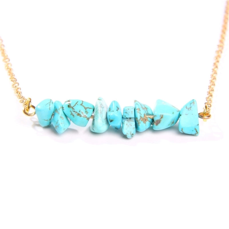 Vacation Irregular Alloy Natural Stone Necklace 1 Piece