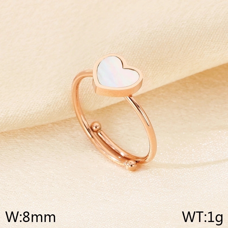 Vintage Style Heart Shape Bow Knot 304 Stainless Steel 18K Gold Plated Open Rings
