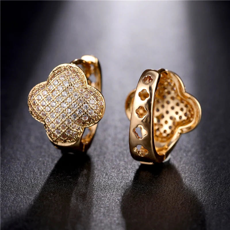 5 Pieces Women Geometric Metal Copper Stud Earrings
