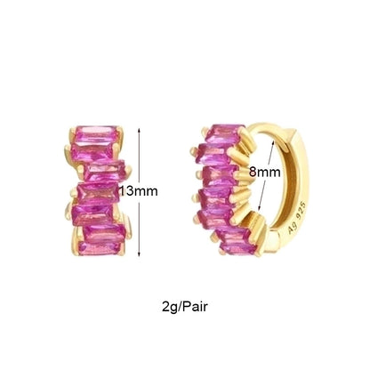 1 Pair Ins Style Round Butterfly Inlay Copper Zircon 24k Gold Plated Earrings