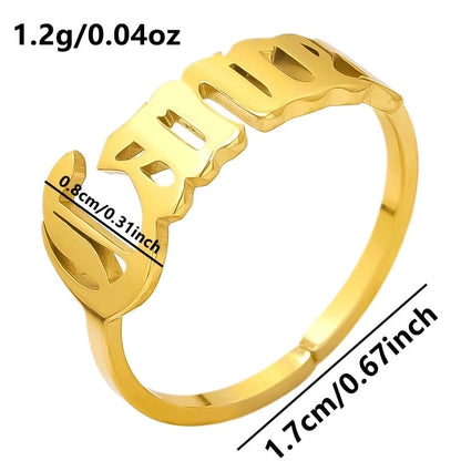 Minimalist Constellation 304 Stainless Steel 18K Gold Plated Polishing Rings