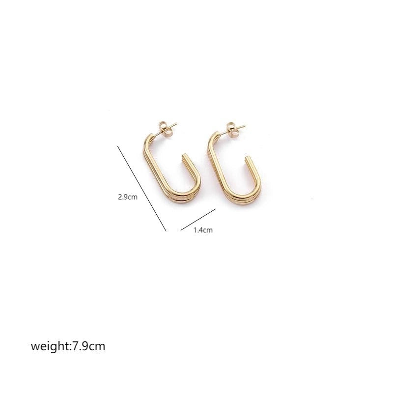 1 Pair Elegant Sweet Commute Heart Shape Plating Stainless Steel 18K Gold Plated Earrings