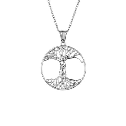 Casual Minimalist Life Tree 304 Stainless Steel Plating Pendant Necklace