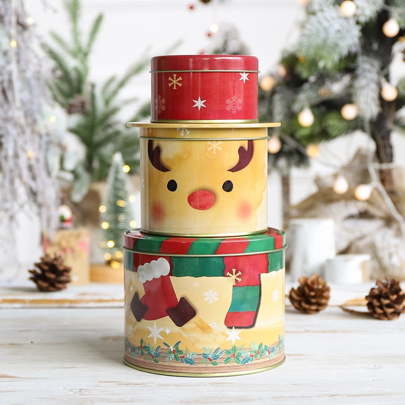 Christmas Cute Santa Claus Iron Party Candy Jar