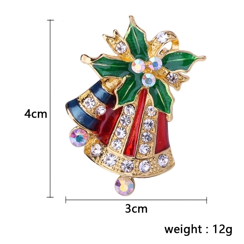 Cute Pin Christmas Tree Santa Claus Bell Alloy Plating Unisex Brooches