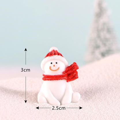 Christmas Snowman Micro Landscape Snow Basin Landscaping Small Ornaments Santa Claus Keychain Pendant Resin Gift