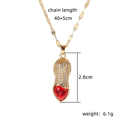 Copper 18K Gold Plated Plating Inlay Double Ring Letter Zircon Necklace