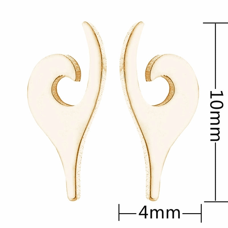 Minimalist Christmas Tree Heart Shape Elk Stainless Steel Plating Hollow Out Ear Studs 1 Pair