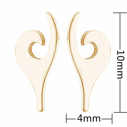 Minimalist Christmas Tree Heart Shape Elk Stainless Steel Plating Hollow Out Ear Studs 1 Pair