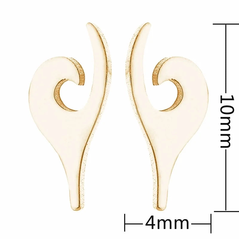 Minimalist Christmas Tree Heart Shape Elk Stainless Steel Plating Hollow Out Ear Studs 1 Pair