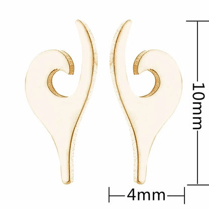 Minimalist Christmas Tree Heart Shape Elk Stainless Steel Plating Hollow Out Ear Studs 1 Pair