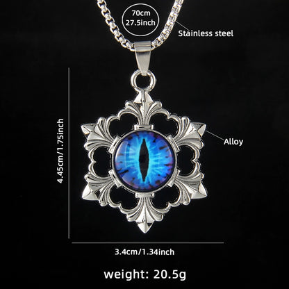 Hip-Hop Devil's Eye Snowflake 201 Stainless Steel Alloy Men's Pendant Necklace
