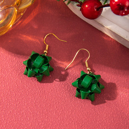 Christmas Earrings Red Bell Studs Candy Color Snowflake Studs Alloy Christmas Ear Accessories