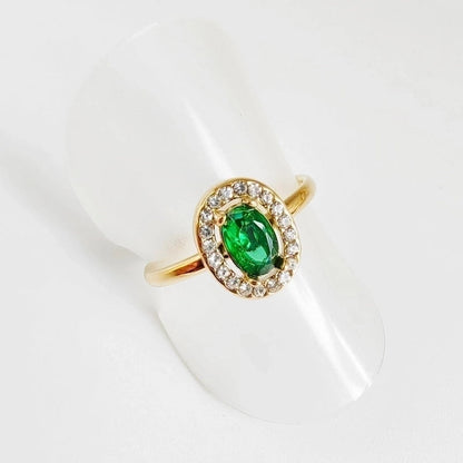 304 Stainless Steel Titanium Steel 18K Gold Plated Minimalist Round Oval Rhinestones Zircon Open Rings