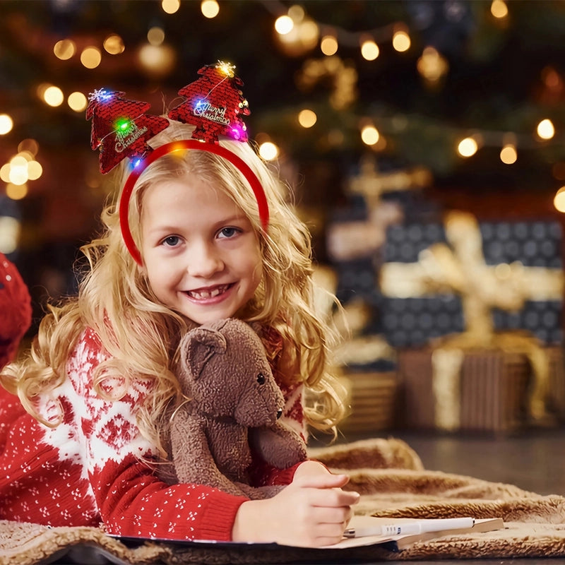 Christmas Cartoon Style Cute Bow Knot Antlers Plastic Party Festival Headband