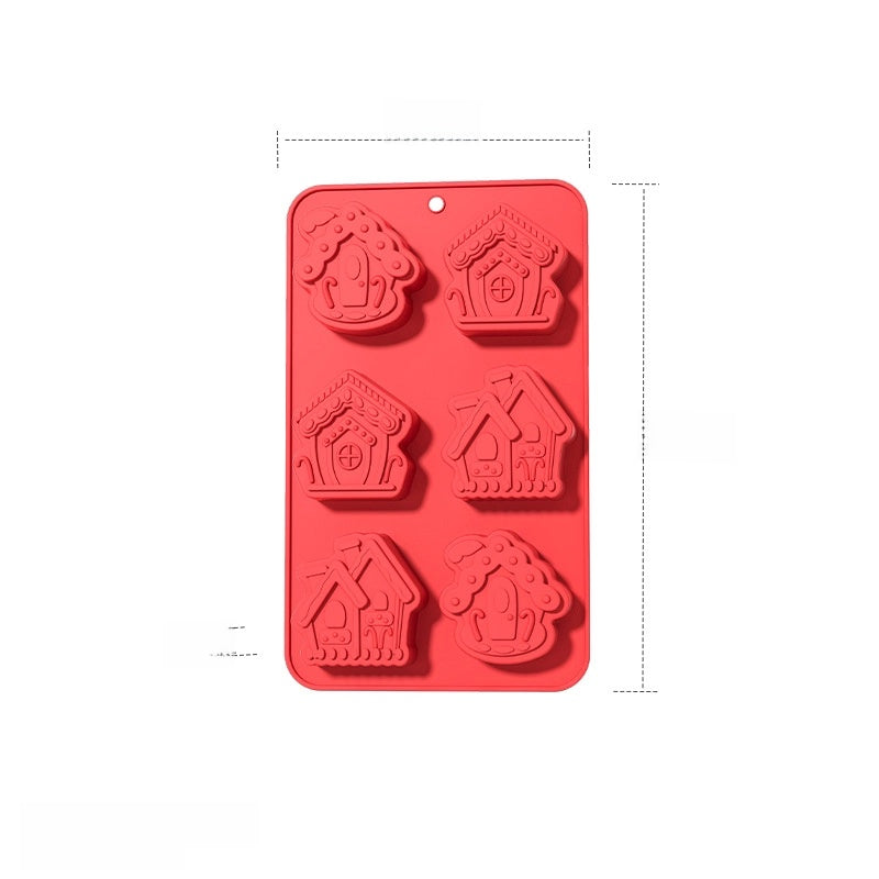 In Stock 6 Even Christmas Silicone Cake Mold DIY Household Kitchen Food Grade Baking Tools Manufacturers