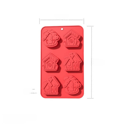 In Stock 6 Even Christmas Silicone Cake Mold DIY Household Kitchen Food Grade Baking Tools Manufacturers