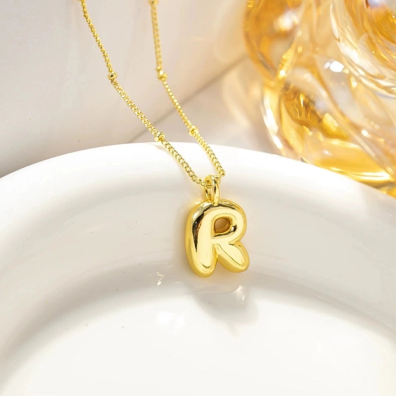 Minimalist Streetwear Letter Copper K Gold Plated Pendant Necklace