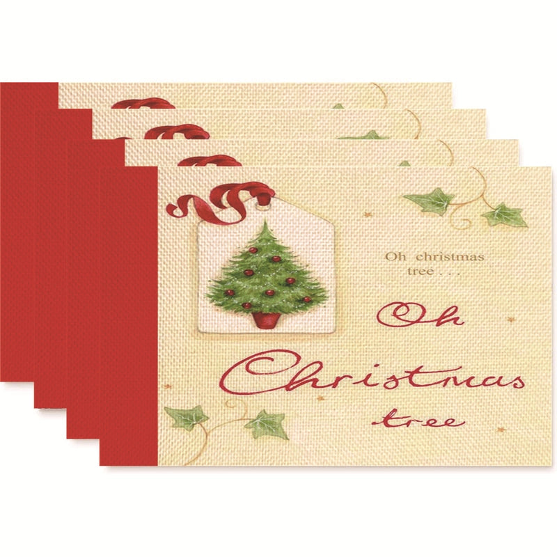 Christmas Nordic Style Christmas Tree Bow Knot Snowflake Linen Cotton And Linen Placemat