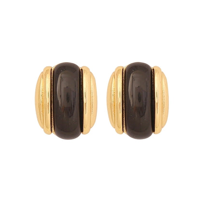 Elegant Minimalist Oval 304 Stainless Steel 18K Gold Plated Earrings Necklace