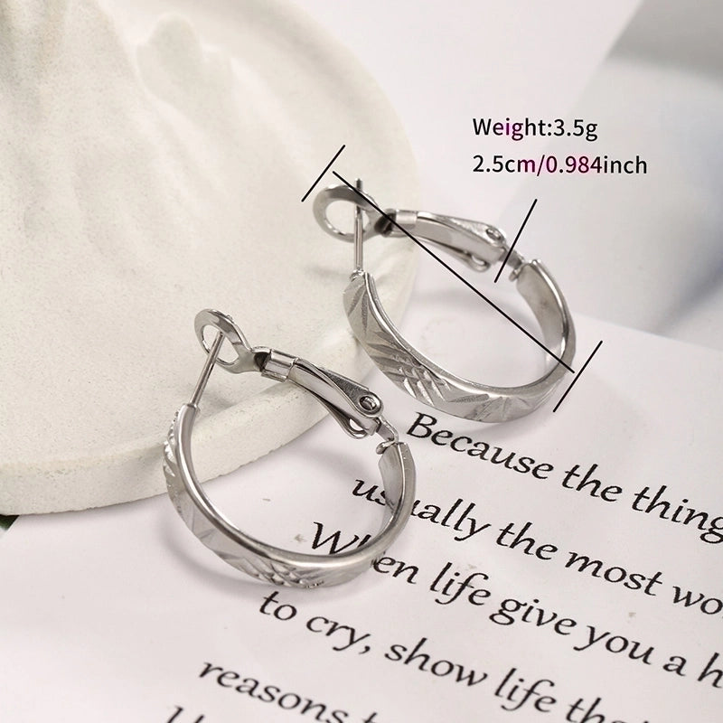1 Pair XUPING Minimalist Geometric Round Irregular 304 Stainless Steel Hoop Earrings