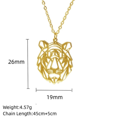 304 Stainless Steel 18K Gold Plated Minimalist Plating Hollow Out Animal Pendant Necklace