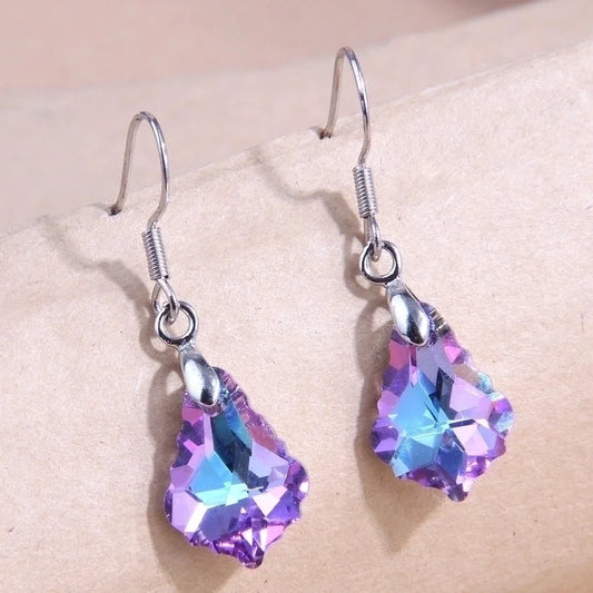 Fashion Geometric Copper Crystal Earrings