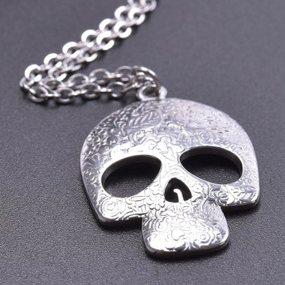 2 Pieces Minimalist Classic Style Skull 304 Stainless Steel Plating Pendant Necklace