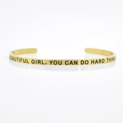 Minimalist Letter Stainless Steel Bangle