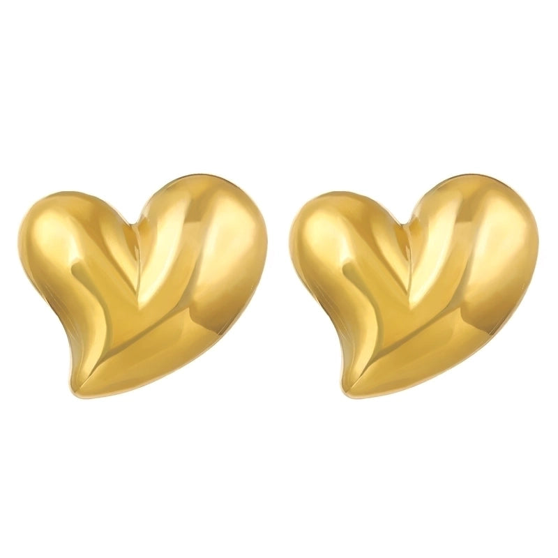 1 Pair Minimalist Classic Style Water Droplets Titanium Steel 18K Gold Plated Ear Studs