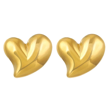 1 Pair Minimalist Classic Style Water Droplets Titanium Steel 18K Gold Plated Ear Studs