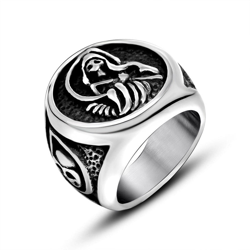 Retro Funny Punk Eye Skull 304 Stainless Steel Polishing Halloween Men's Rings