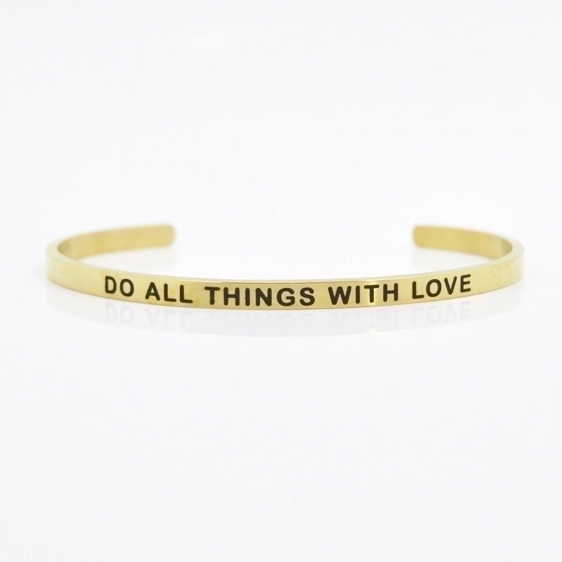Minimalist Letter Stainless Steel Bangle