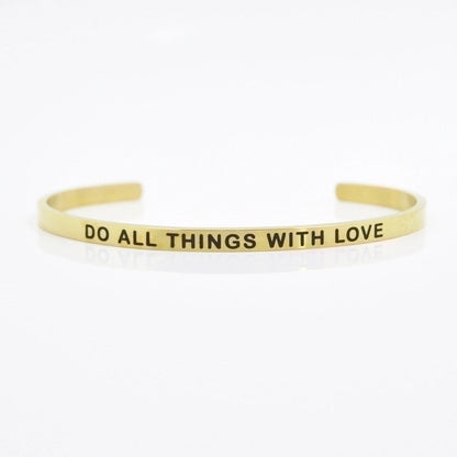 Minimalist Letter Stainless Steel Bangle