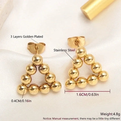 1 Pair Basic Minimalist Triangle Plating 304 Stainless Steel 18K Gold Plated Gold Plated Ear Studs