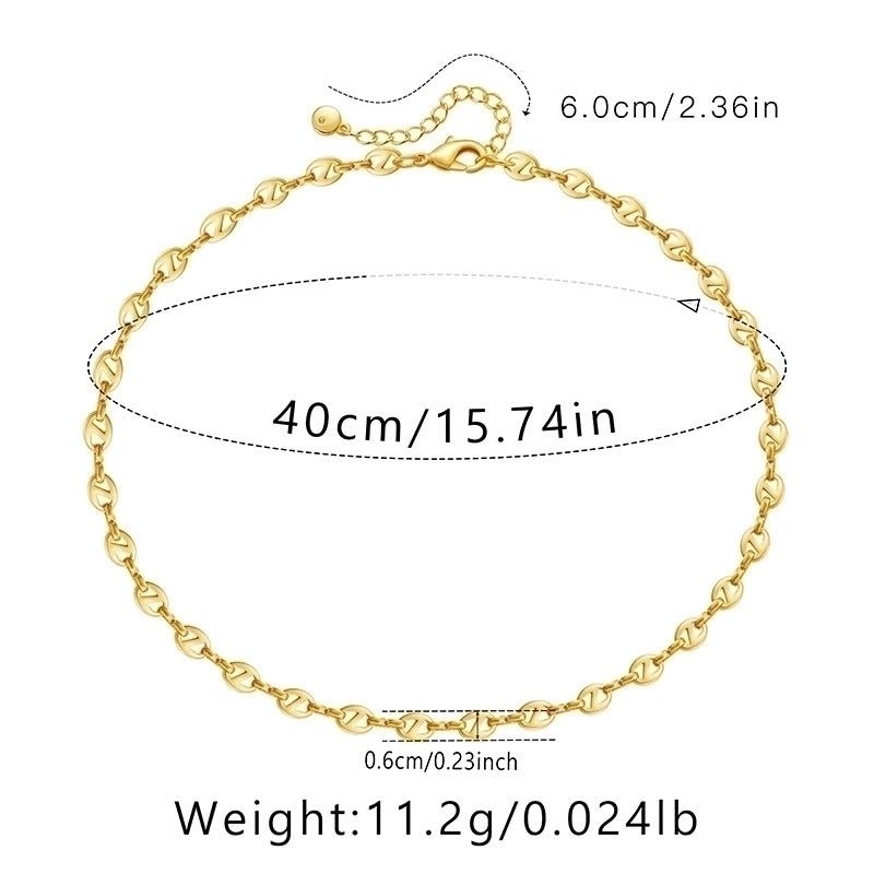 Ig Style Minimalist Solid Color Copper Plating Chain 18k Gold Plated Necklace