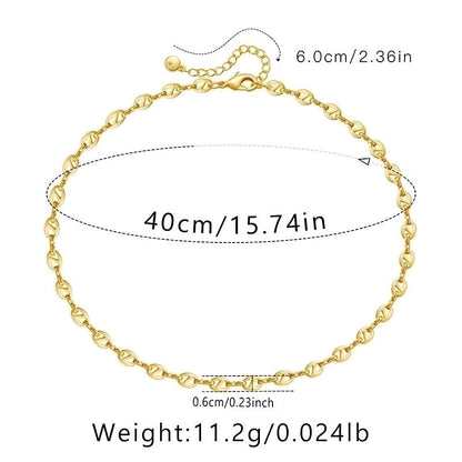 Ig Style Minimalist Solid Color Copper Plating Chain 18k Gold Plated Necklace