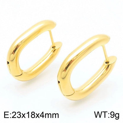 1 Pair Basic Minimalist Classic Style Geometric Star Solid Color 304 Stainless Steel 18K Gold Plated Hoop Earrings